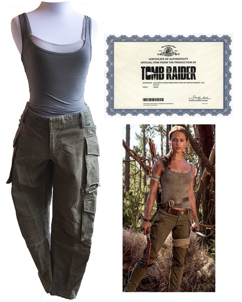 Alicia Vikander Screen-Worn ''Hero'' Costume as Lara Croft in ''Tomb Raider'' -- With COA From MGM